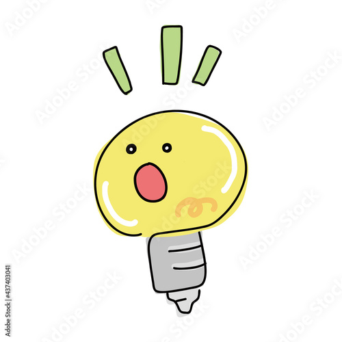 電球のイメージイラスト　驚き
