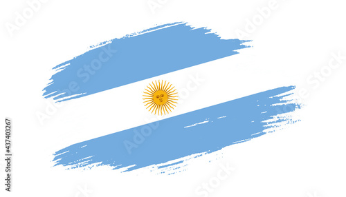 Patriotic of Argentina flag in brush stroke effect on white background