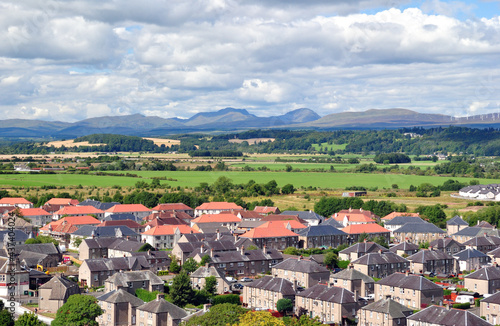 Landscape View of Distant Hills with Foreground Housing  photo