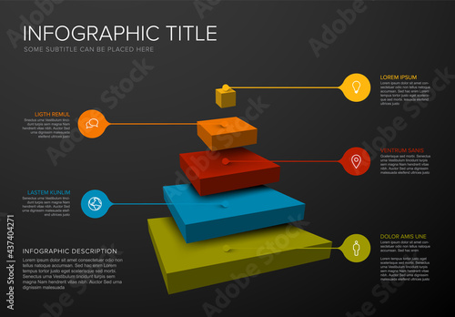 Dark Pyramid Layers infographic template