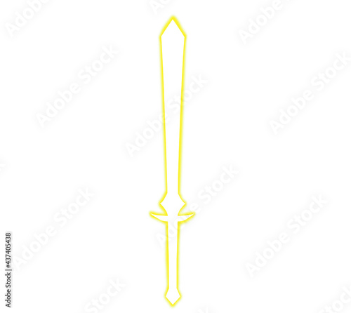 Yellow shining sword
