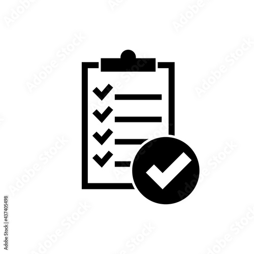 Check mark icon, logo isolated on white background