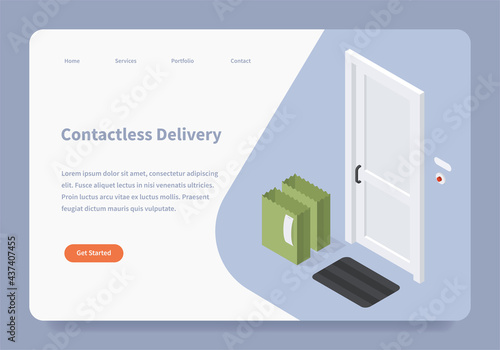 Contactless Delivery Landing Page Concept