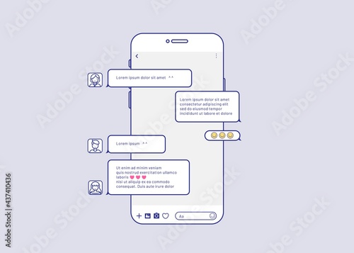 Social media concept with dialog speech bubbles. Flat isometric vector illustration isolated.
