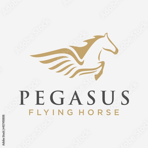Pegasus logo design inspiration vector template
