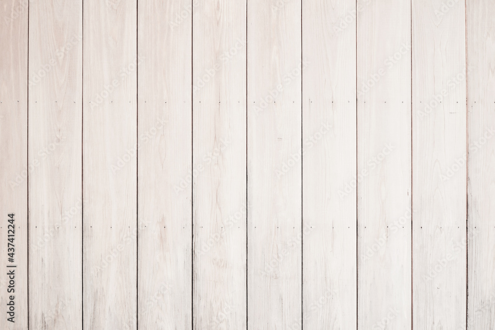 Fototapeta premium Old white rustic wood texture background, nailed wood plank surface