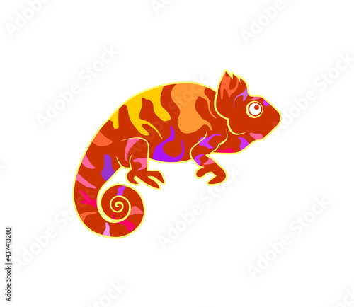 chameleon logo vector, isolated on white