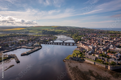 The Picturesque Seaside Town of Berwick Upon Tweed in England Seen From The Air photo