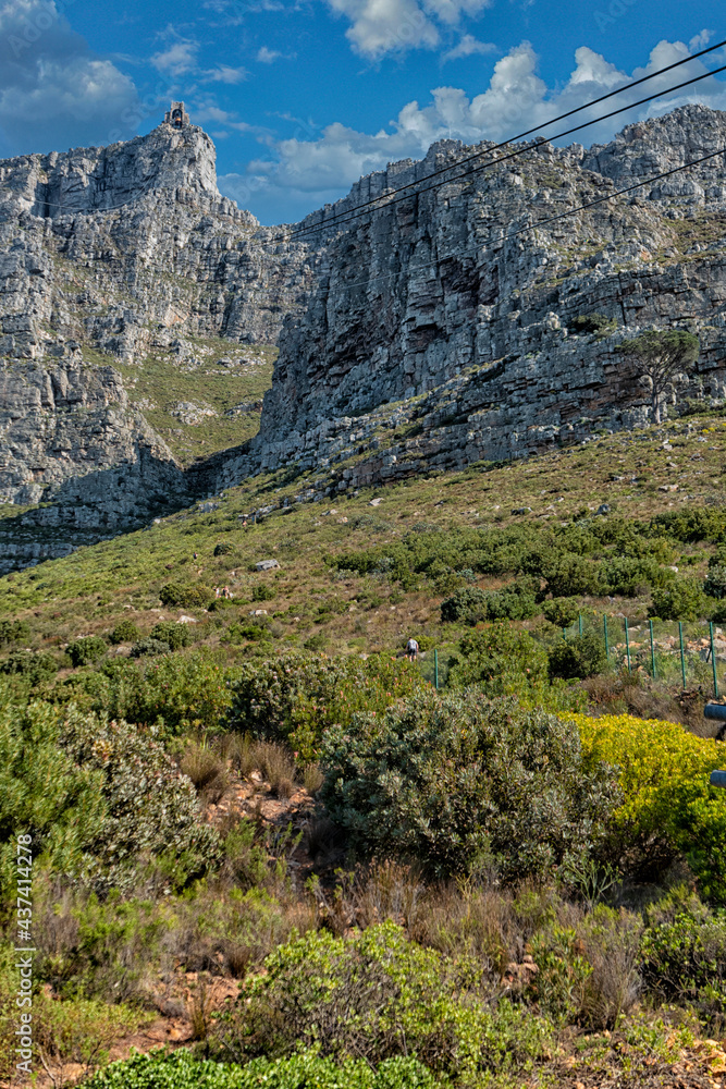 Table Mountain cable car with tourists Table Mountain cable car with tourists