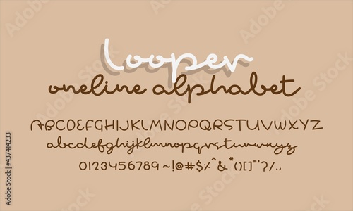 Looper alphabet letters, modern illustrate vector ,