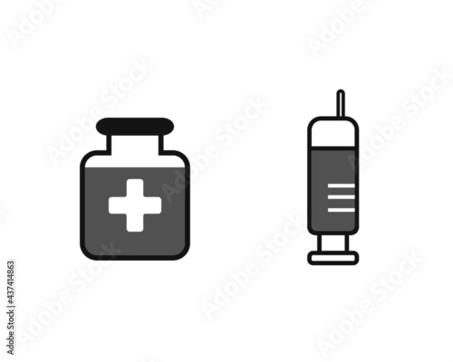 vaccine vector for pandemic, coronavirus covid-19 vaccine, immunization, flu. simple vector illustration of vaccination and syringe jab injection