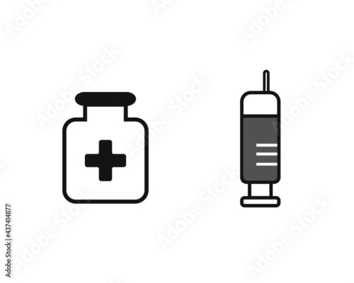 vaccine vector for pandemic, coronavirus covid-19 vaccine, immunization, flu. simple vector illustration of vaccination and syringe jab injection