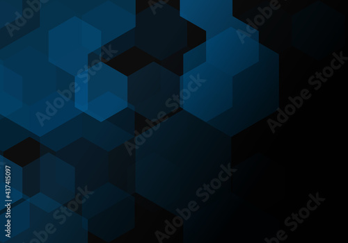 Abstract blue hexagonal background. Vector illustration.