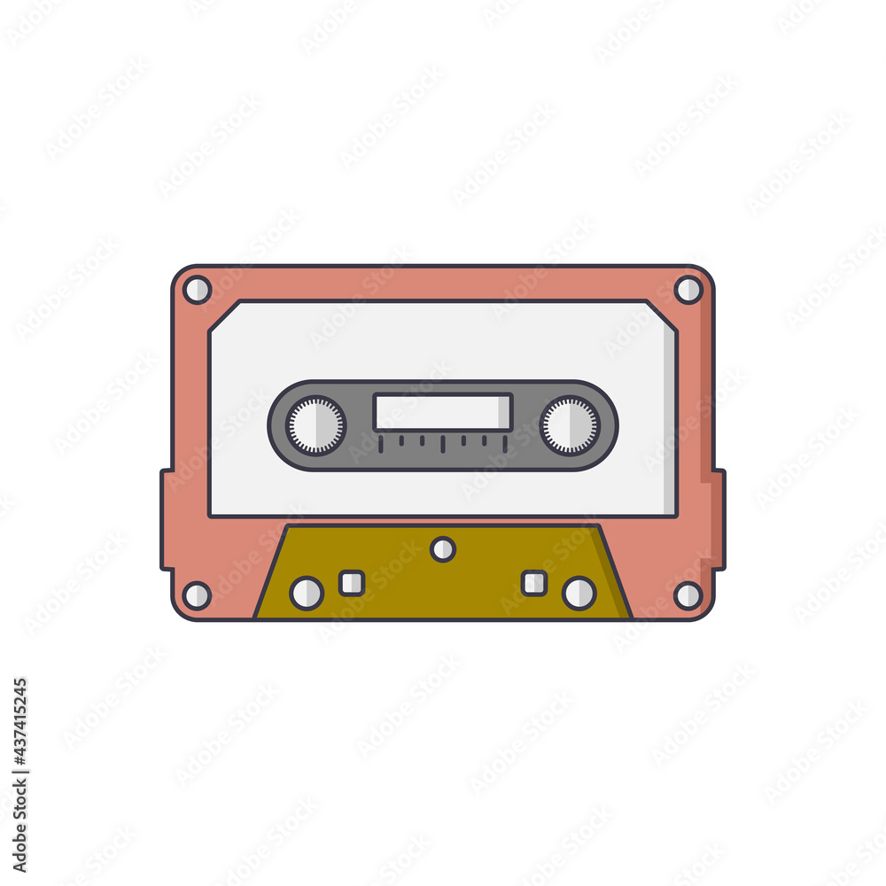 flat icon cassette. Vector illustration.