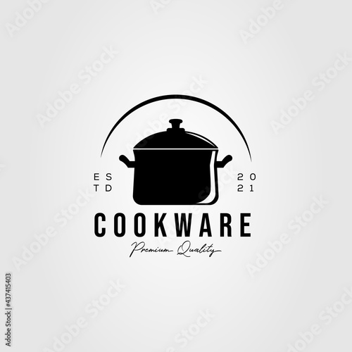 cookware cooking steam pan logo vector illustration design