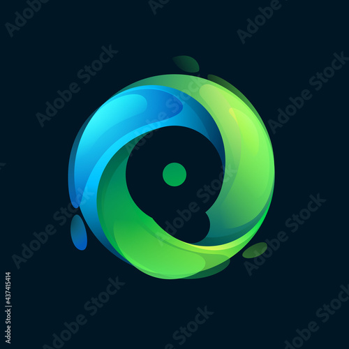 Eco-friendly Q letter logo inside a swirl green circle.