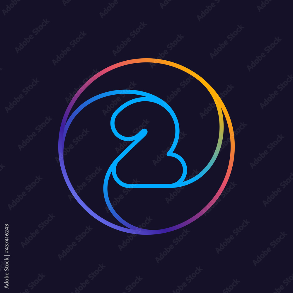 Number two line colorful logo. Number two line colorful logo.