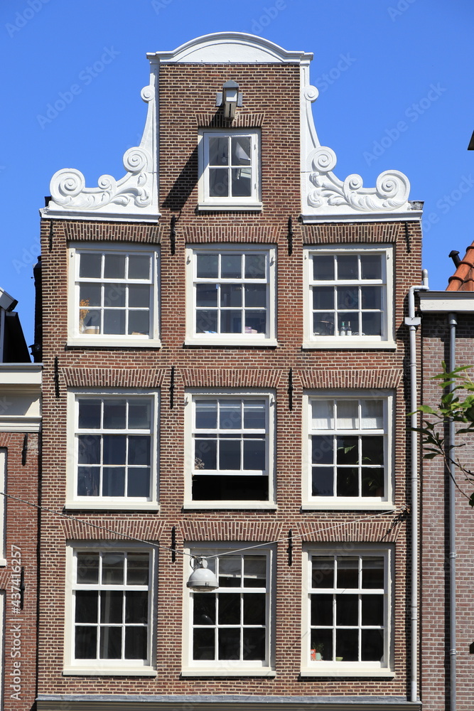 Amsterdam Jordaan Historic House Facade with Neck Gable