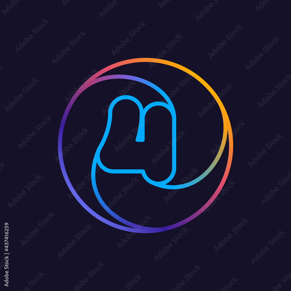 Number four line colorful logo. Number four line colorful logo.