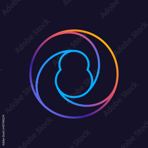 Number eight line colorful logo.
