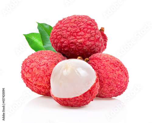 lychee on white background photo