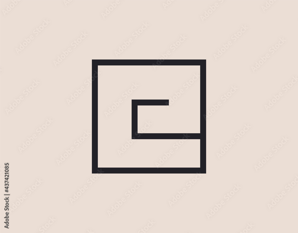 E Letter Initial Geometric Square Logo Design Template. Business, Company Icon Line Art Vector E Letter Initial Geometric Square Logo Design Template. Business, Company Icon Line Art Vector
