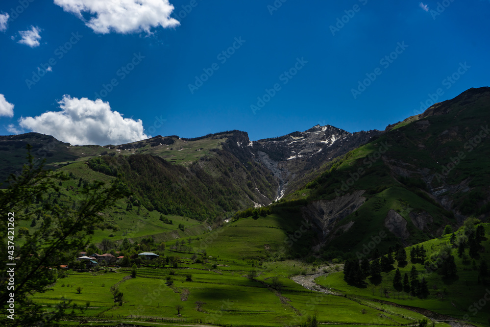 Travel around Georgian part of Caucasus mountain
