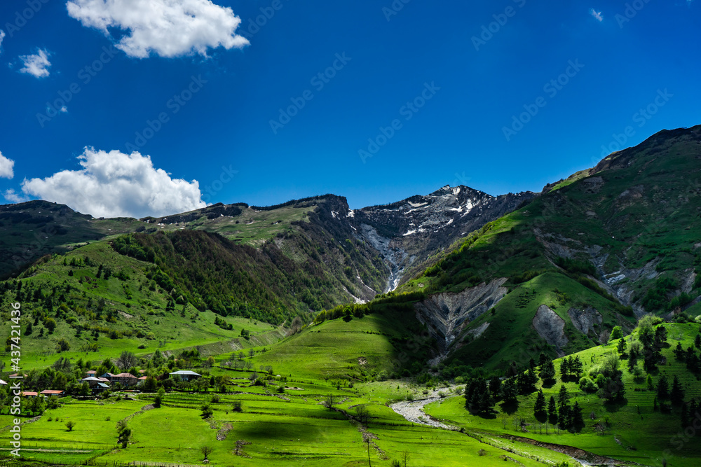 Travel around Georgian part of Caucasus mountain