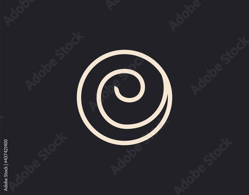 Swirl E Letter Abstract Circle spiral Logo Design Template. Business, Company Icon Line Art Vector