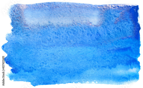 Watercolor element texture on white background blue
