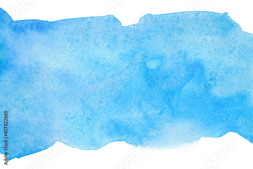 Watercolor element texture on white background. blue stripe background.