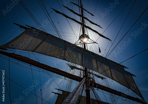 Looking up into rigging of tall ship Sea Cloud photo