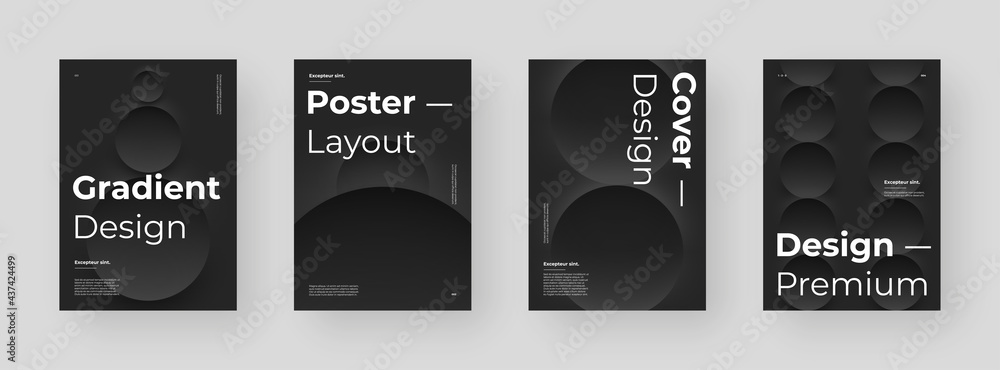Abstract set Placards, Posters, Flyers, Banner Designs. Colorful illustration. 3d geometric shapes. Decorative neumorphism backdrop.