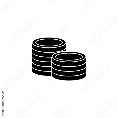 Coin icon, logo isolated on white background