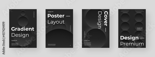 Abstract set Placards  Posters  Flyers  Banner Designs. Colorful illustration. 3d geometric shapes. Decorative neumorphism backdrop.