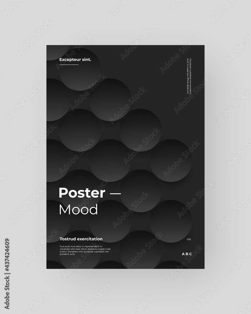 Abstract Placard, Poster, Flyer, Banner Design. Dark, black
