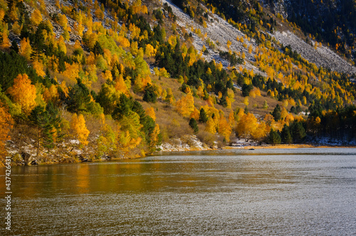 Aiguamòg reservoir in autumn (Aran Valley, Catalonia, Spain, Pyrenees)