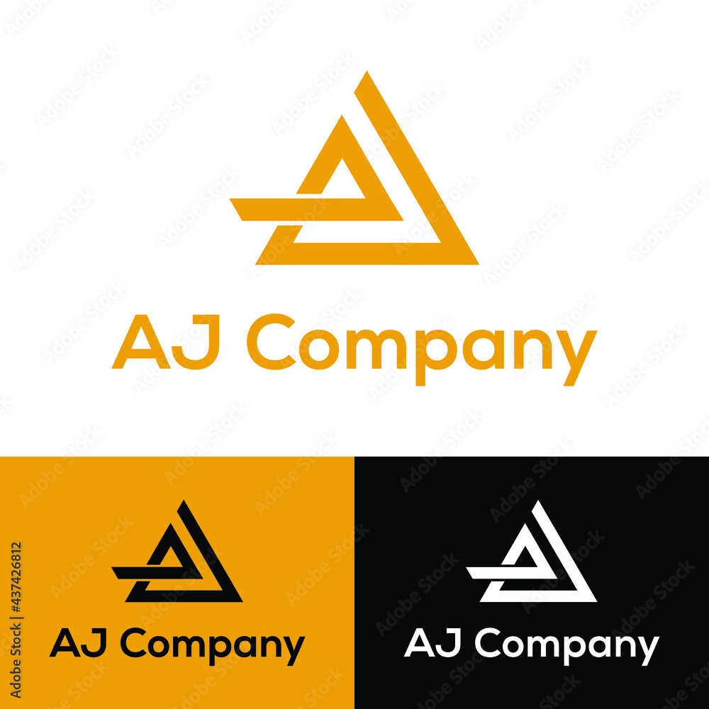 AJ company initial text word mark personal creative concept logo design AJ company initial text word mark personal creative concept logo design