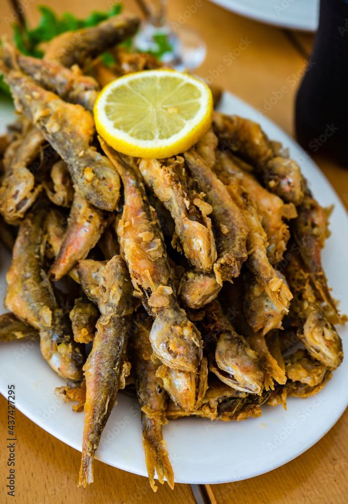 Fried mullus fish