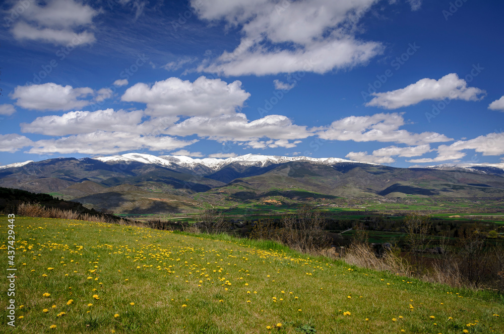 La Cerdanya, viewed from Urús in spring  (Catalonia, Spain, Pyrenees)