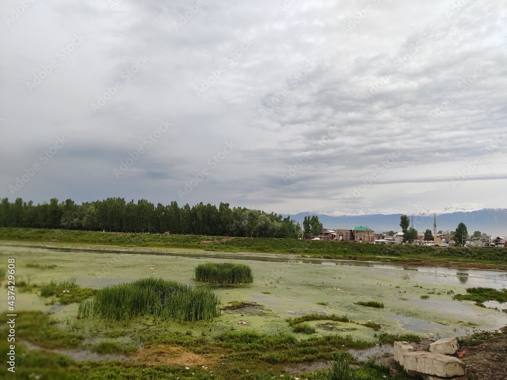 landscape, sky, water, nature, river, lake, clouds, blue, grass, summer, cloud, green, view, Kashmir landscape, sky, water, nature, river, lake, clouds, blue, grass, summer, cloud, green, view, Kashmir