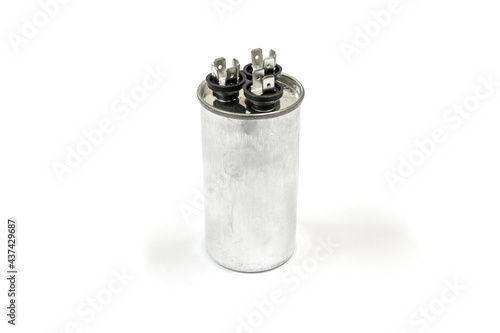 Air conditioner capacitor, isolated, Home appliances repair service.