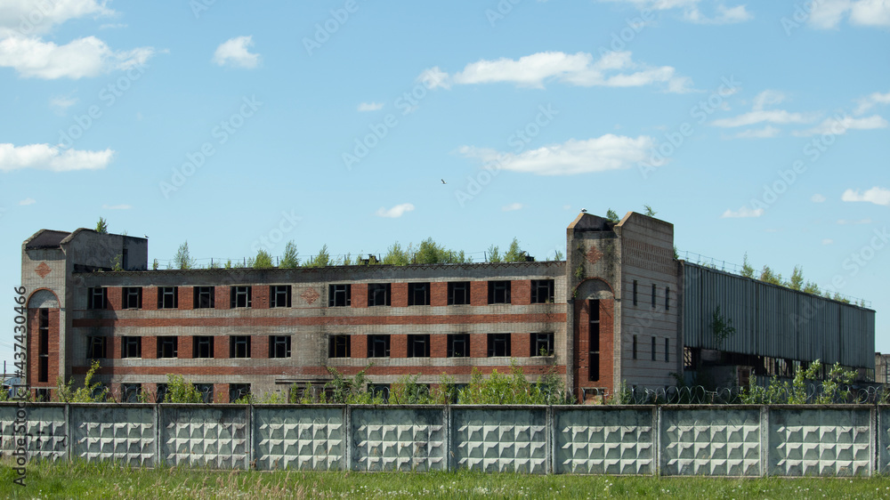 Abandoned and dilapidated industrial buildings after hostilities Abandoned and dilapidated industrial buildings after hostilities