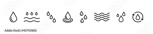 Set of water in modern thin line style