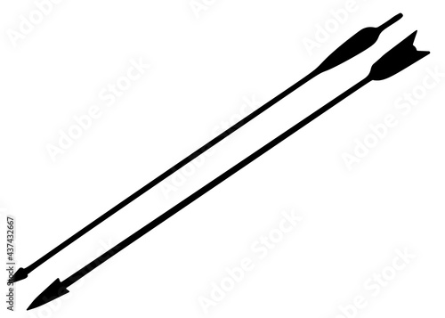 Arrows are sharp in the set. Vector image.
