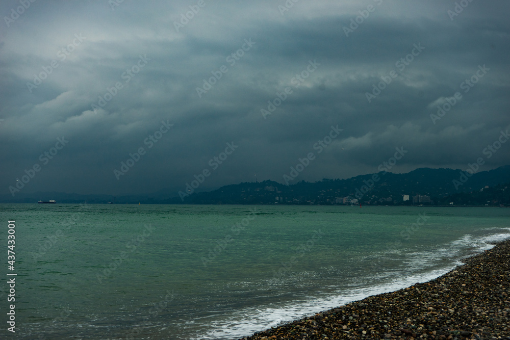 Fototapeta premium Storm in a summer in Batumi, Georgia