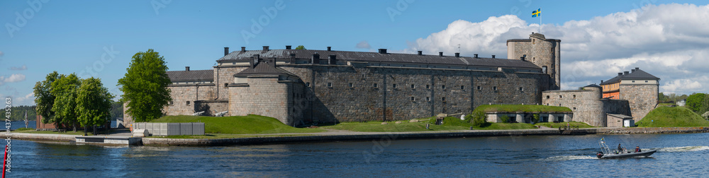Old fortress island in Vaxholm and Stockholm archipelago