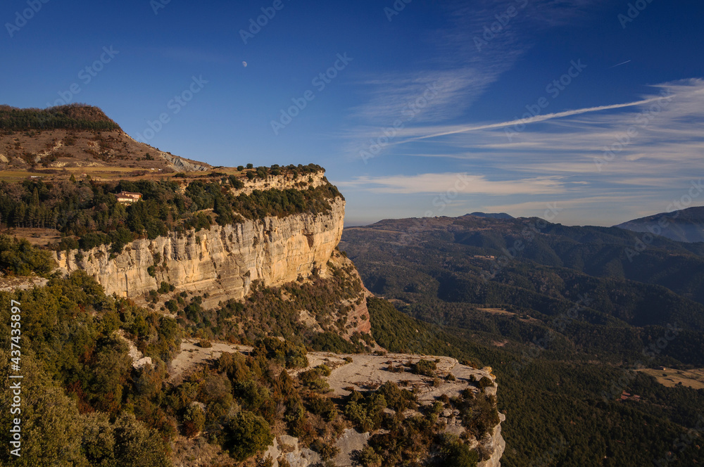 Tavertet Cliffs in winter (Barcelona province, Catalonia, Spain)
