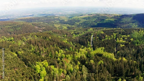 the taunus mountains with the grosser feldberg mountain in spring