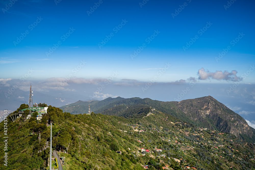 Aerial view of Caracas city from the top of a mountain. Caracas, Venezuela